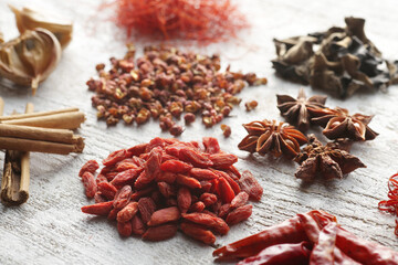 中華料理の香辛料とスパイスと中華素材