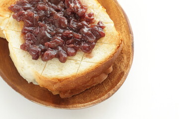 Japanese food, red bean paste on toasted for Nagoya prefecture regional cafe food