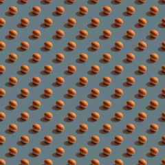 Seamless minimalistic pattern of eggs on a gray-blue background. Postcard, printing on fabric, wrapping paper. Pop Art.
