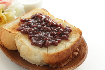 Japanese food, red bean paste on toasted for Nagoya prefecture regional cafe food