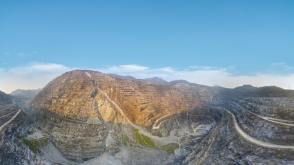 Fototapeta na wymiar open pit iron mine panorama