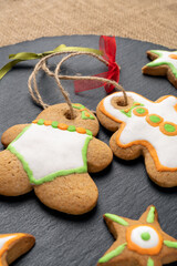 Homemade Gingerbread cookies. Christmas cookies hearts.