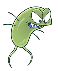 Bacteria cartoon style