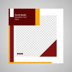 Naklejka premium Social Media Post Template. Social Media Banner. Editable Modern Template. Discount Promo Template.