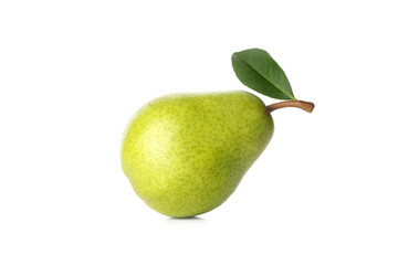 Fresh green pear isolated on white background