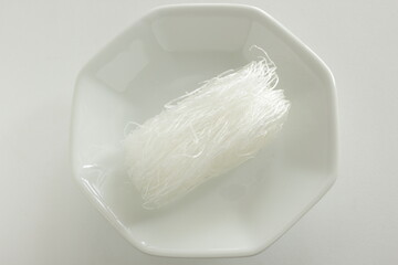 Chinese food ingredient, dried glass noodles 
