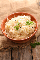 sauerkraut, white cabbage in bowl