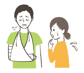 illustration of a man breaking his arm