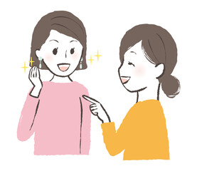 illustration of a lady buying new earirngs