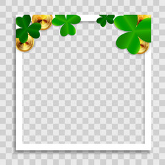 Empty Photo Frame Template St.Patrick 's Day for Media Post  in Social Network. Vector Illustration EPS10