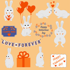 cute bunnies happy valentines day