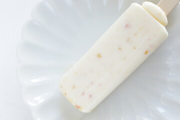 Summer food, milk ice bar with copy space