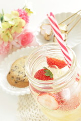 Barbecue heart shaped Marshmallow on dish for dessert