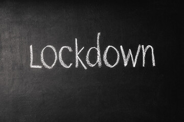 Obraz premium Inscription LOCKDOWN on a chalkboard