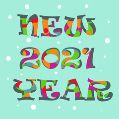 Vector image of the text "New Year 2021".