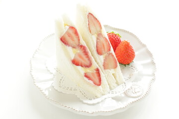 Japanese spring food, strawberry and cream sandwich 