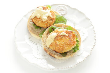 homemade tofu soybean curd refuse hamburger 