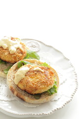 homemade tofu soybean curd refuse hamburger 