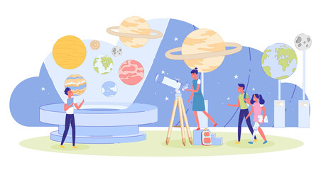 Children Visiting Innovation Educative Planetarium