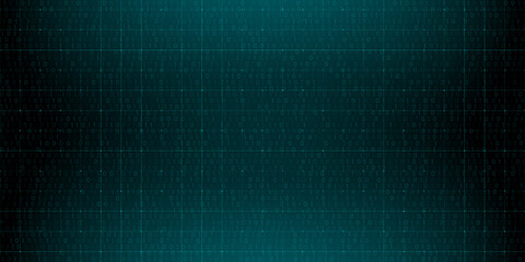Futuristic digital background. HUD backdrop in a cyberpunk style with with grid and binary code. Design for banner, web, poster, brochure, flyer and card. Vector illustration.