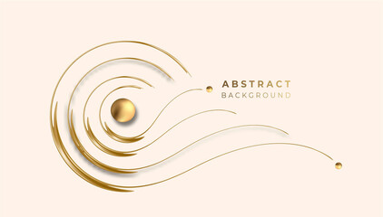 Abstract Golden glowing shiny Circle lines effect vector background. Use for modern design, cover, poster, template, brochure, decorated, flyer, banner.
