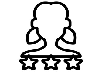 three star woman vector  icon for apps and website
