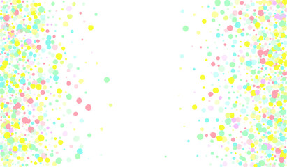 Color Splash Happy White Background. Christmas Circle Backdrop. Celebration Confetti Banner. Yellow Round Abstract Invitation.