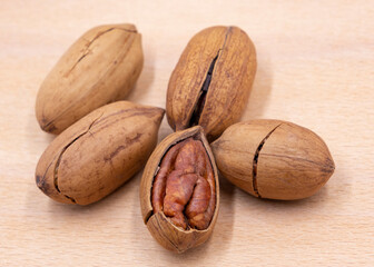 Pecan nuts, close up