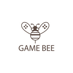 bee logo illustration game line design vector template