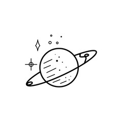 planet logo vector illustration  safety pin line design