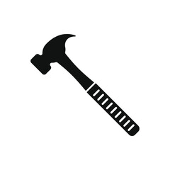 Hammer icon flat style isolated on white background. Vector illustration