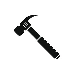 Hammer icon flat style isolated on white background. Vector illustration