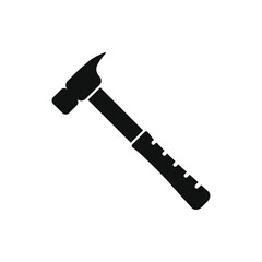 Hammer icon flat style isolated on white background. Vector illustration