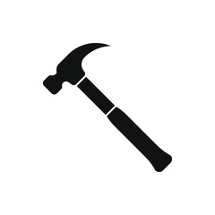 Hammer icon flat style isolated on white background. Vector illustration