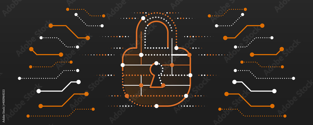 Poster Vector illustration of a data security services. Data protection, privacy, and internet security concept. Modern Cyber security for business and internet project.