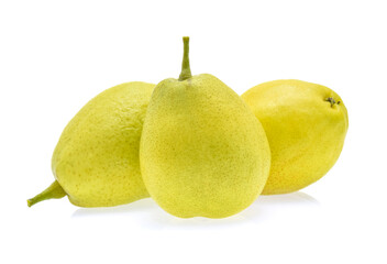 yellow pear fruit isolated on white