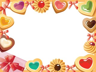 ハート型や花型のクッキーのフレーム