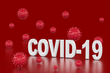 lockdown coronavirus text in on isolated black background with virus.