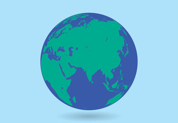 宙に浮かぶ青い地球　floating globe earth