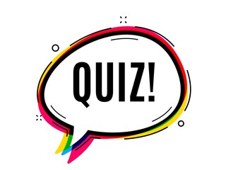 Quiz symbol. Speech bubble vector banner. Answer question sign. Examination test. Thought or dialogue speech balloon shape. Quiz chat think bubble. Infographic cloud message. Vector