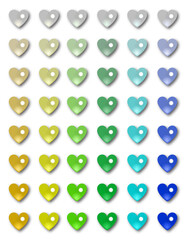 ハートセット（黄.緑.水色.青）