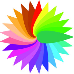 Mandala with the colors of the rainbow. Abstract geometry with varied vivid colors. Background mandala