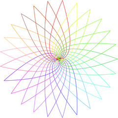 Mandala with the colors of the rainbow. Abstract geometry with varied vivid colors. Background mandala