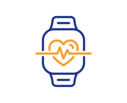 Cardio Training Line Icon. Fitness Watch Workout Sign. Gym Fit Heartbeat Symbol. Quality Design Element. Line Style Cardio Training Icon. Editable Stroke. Vector