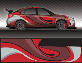 Car livery wrap decal, rally race style vector illustration abstract background