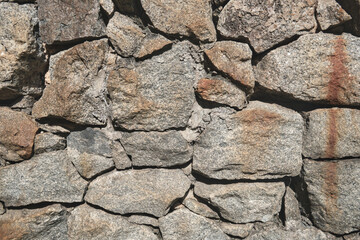 View of a grey stone wall texture