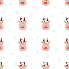 Obraz premium Seamless Christmas background vector pattern with gift box hand drawn design in cartoon style used for print, illustration, wallpaper, fabric, trendy textile