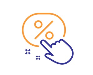 Discount button line icon. Sale offer sign. Promotion price symbol. Quality design element. Line style discount button icon. Editable stroke. Vector