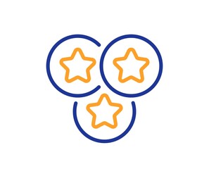Stars line icon. Best ranking sign. Rating symbol. Quality design element. Line style stars icon. Editable stroke. Vector