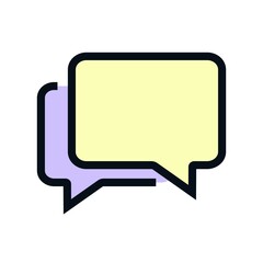 Message Icon, Chat Bubble Editable stroke. Communication linear icon. The symbol can denote Dialogue, speak. Vector illustration Isolated